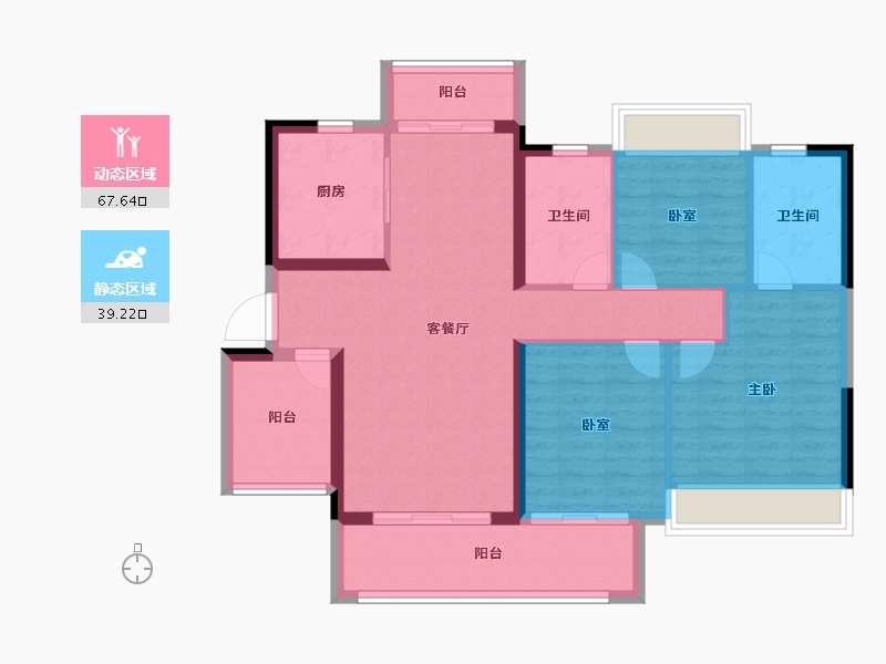 广东省-湛江市-奥园悦时代-96.00-户型库-动静分区