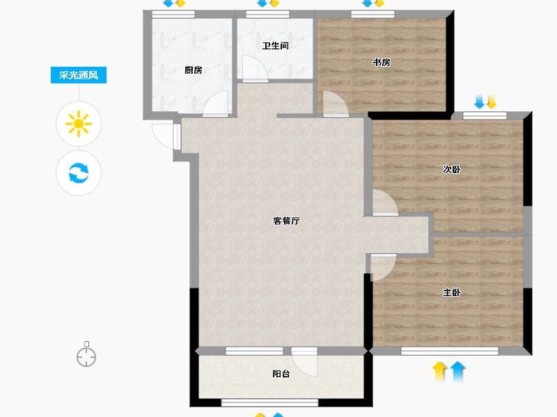 山东省-济宁市-金色兰庭香堤-98.87-户型库-采光通风