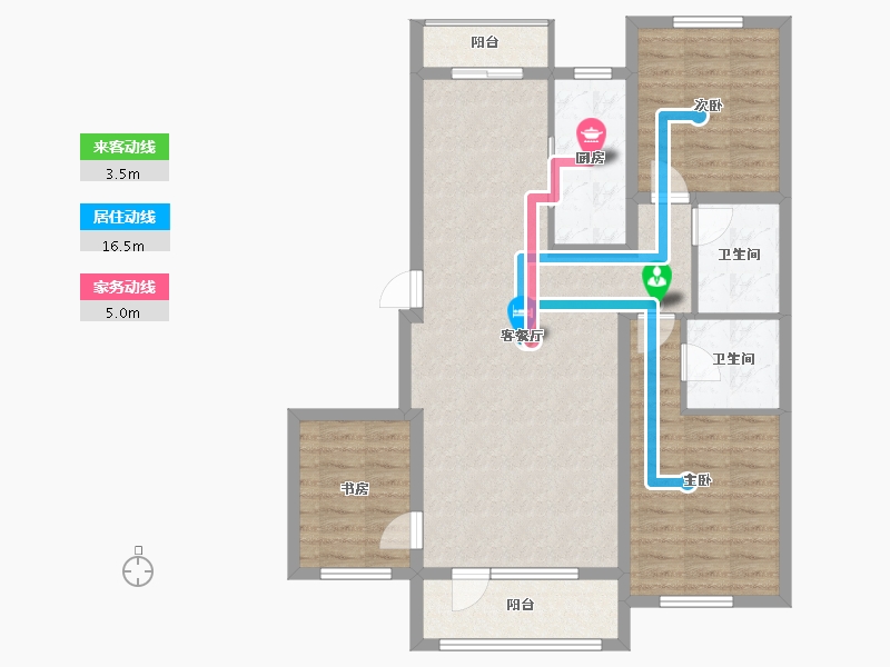 辽宁省-营口市-御景公馆-95.24-户型库-动静线