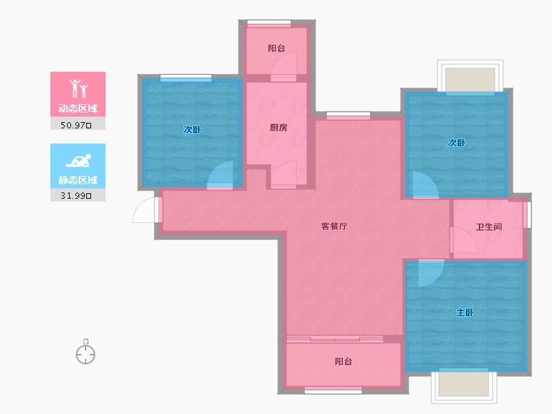 山东省-烟台市-文苑世家-73.67-户型库-动静分区