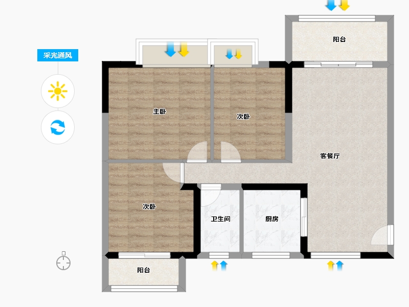 广东省-清远市-金地辉煌·富域城-79.20-户型库-采光通风