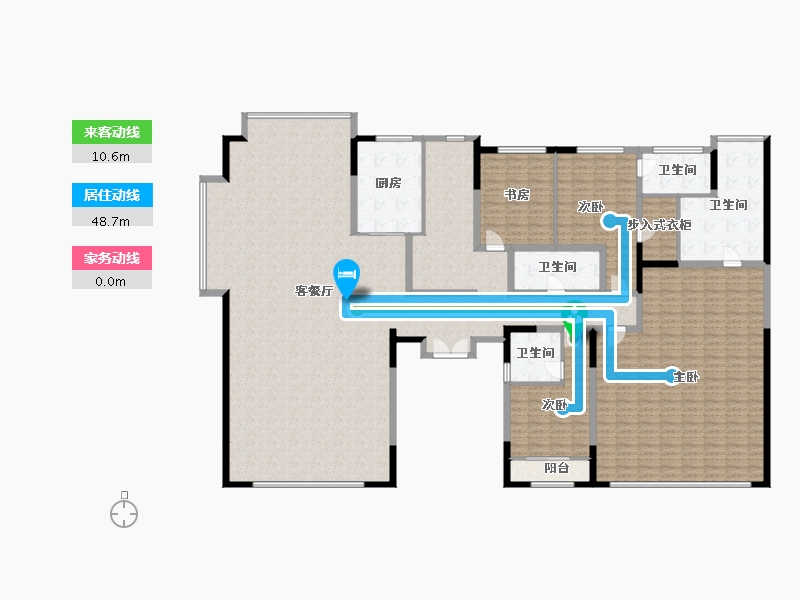 宁夏回族自治区-银川市-宁夏中房玺悦湾-297.27-户型库-动静线