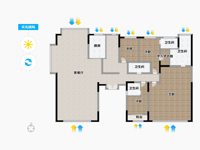 宁夏回族自治区-银川市-宁夏中房玺悦湾-297.27-户型库-采光通风