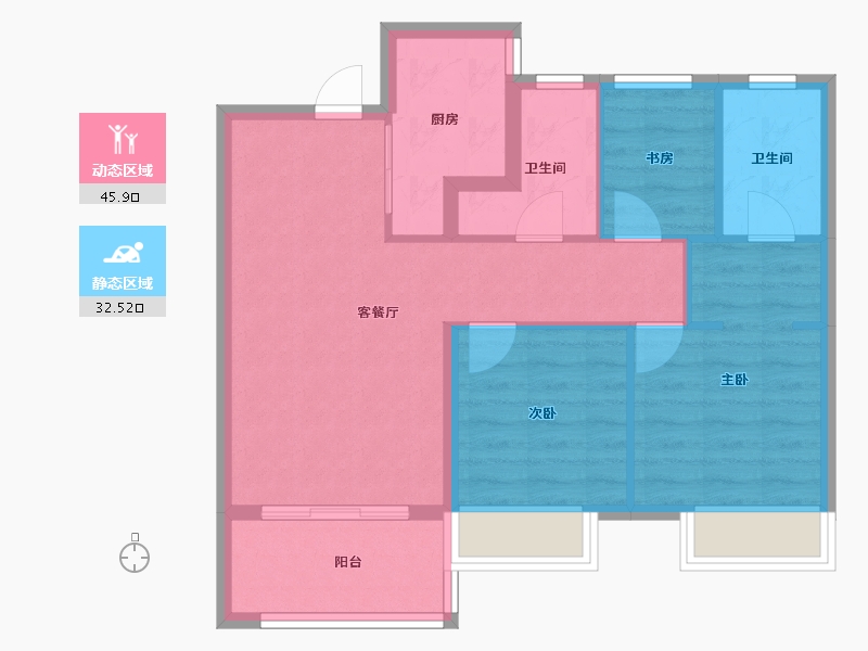 浙江省-温州市-置信弘润海上传奇-70.01-户型库-动静分区