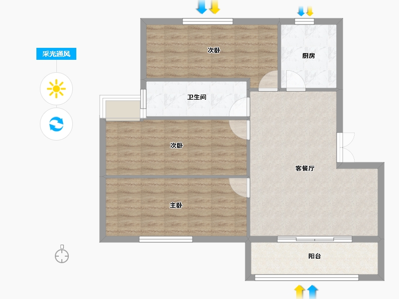 山东省-济宁市-银河佳苑-87.19-户型库-采光通风