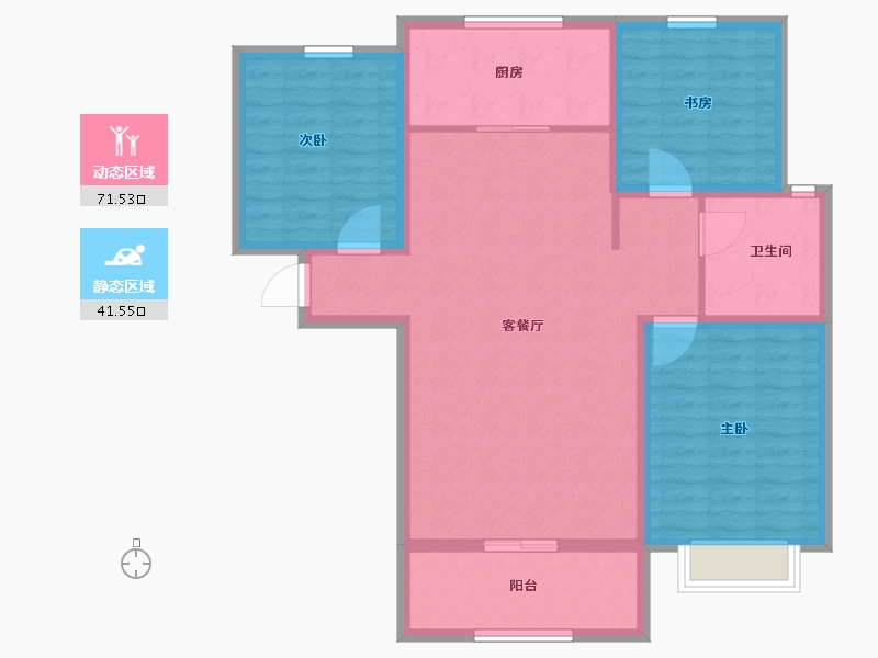 山东省-潍坊市-九州方园国际-101.94-户型库-动静分区