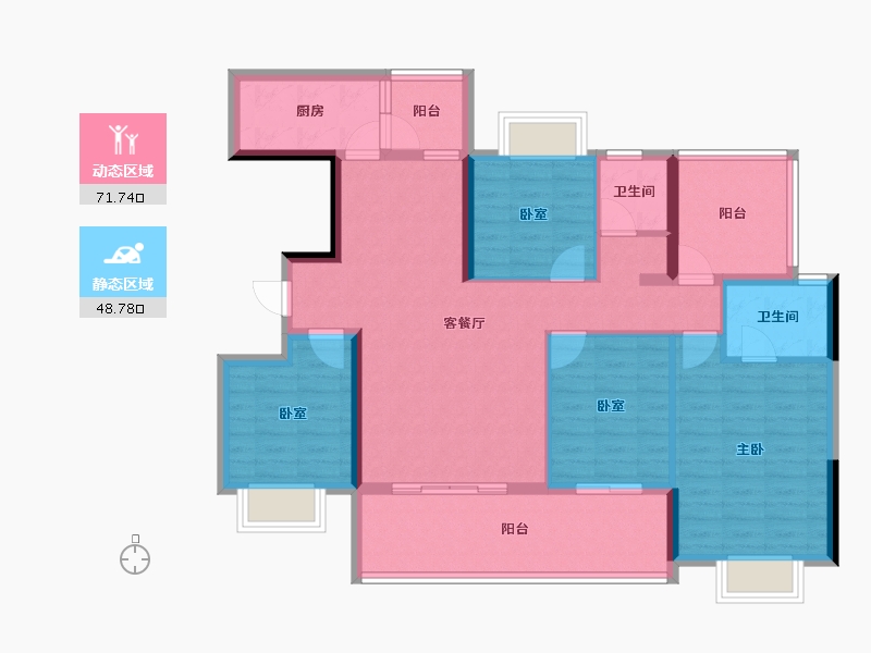 贵州省-黔西南布依族苗族自治州-麒龙香林美域-107.61-户型库-动静分区