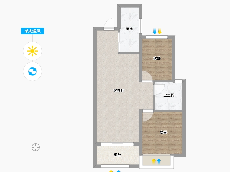 浙江省-温州市-置信弘润海上传奇-56.00-户型库-采光通风