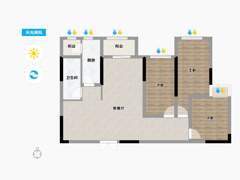 四川省-宜宾市-合信古宋金街-98.81-户型库-采光通风