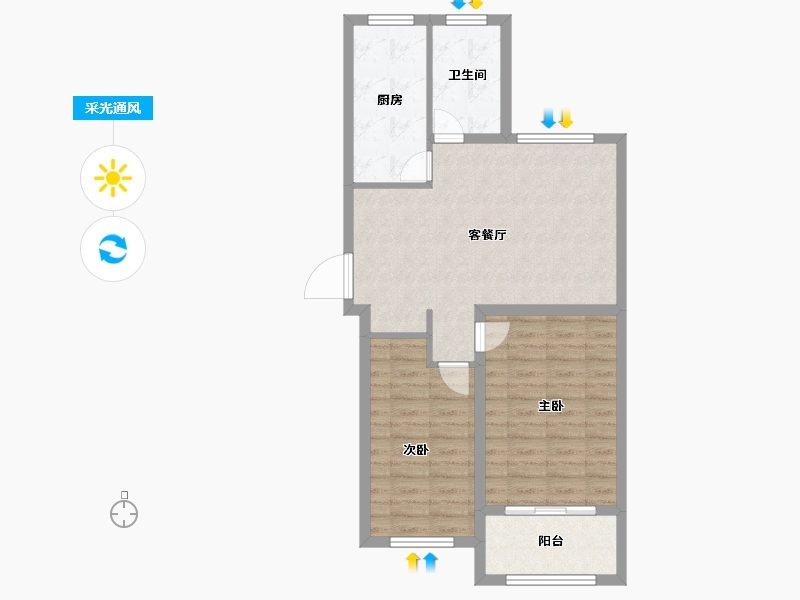 山东省-济宁市-水韵城-71.26-户型库-采光通风