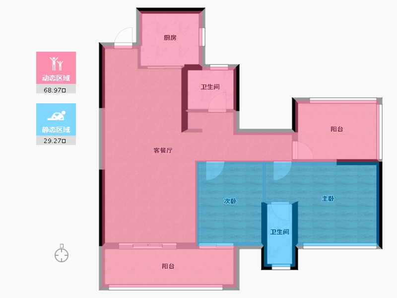 广西壮族自治区-玉林市-陆川碧桂园风华里-88.01-户型库-动静分区