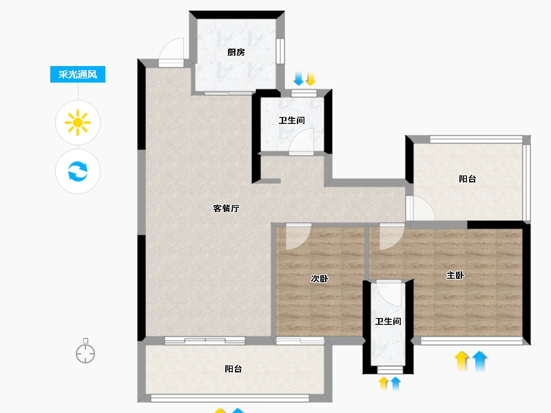 广西壮族自治区-玉林市-陆川碧桂园风华里-88.01-户型库-采光通风