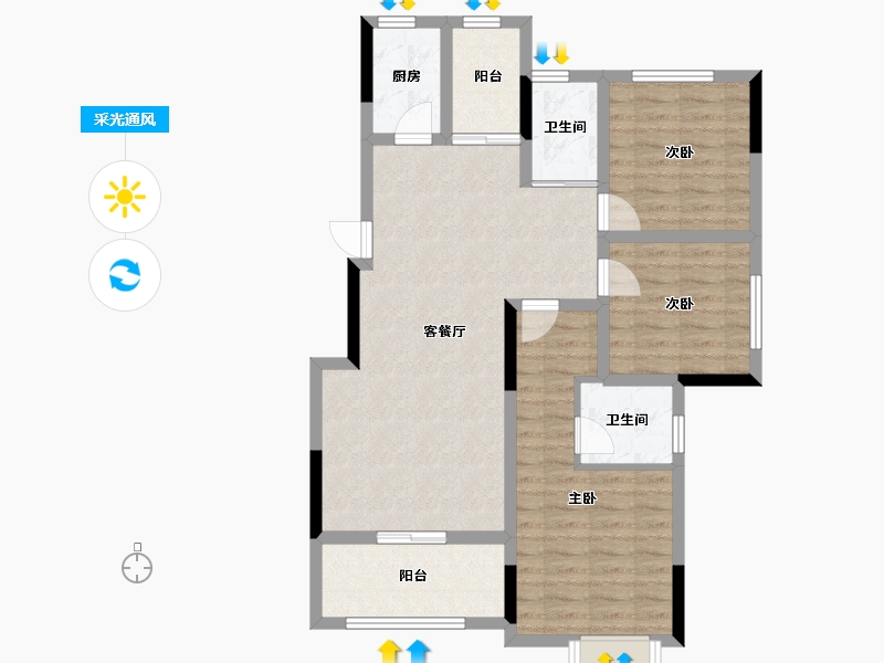 广东省-肇庆市-封开广信华府-88.80-户型库-采光通风