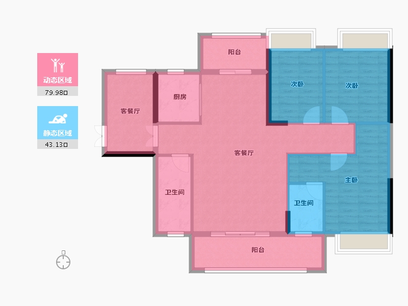 贵州省-黔东南苗族侗族自治州-学府人家-111.40-户型库-动静分区