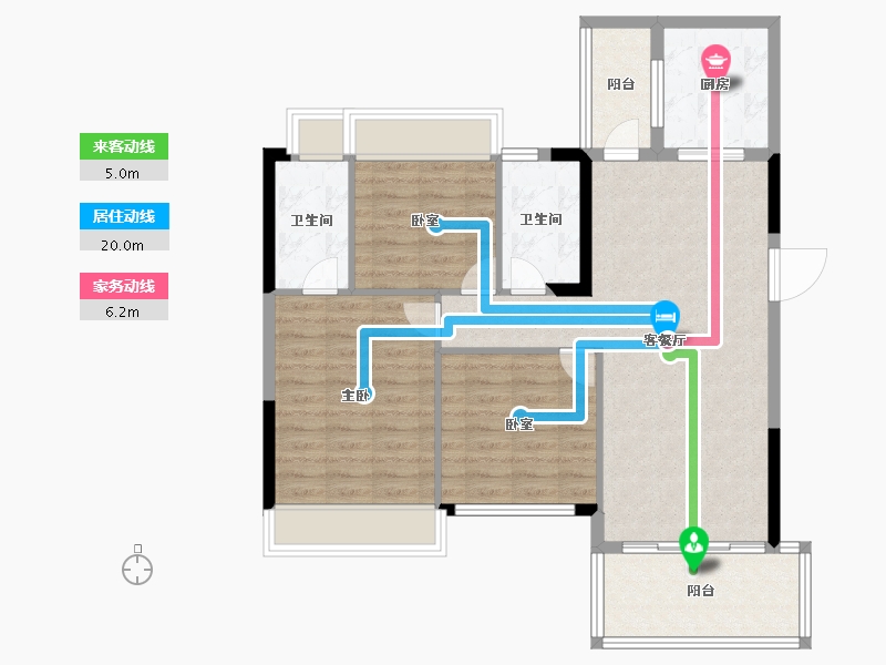 广东省-湛江市-奥园悦时代-90.40-户型库-动静线