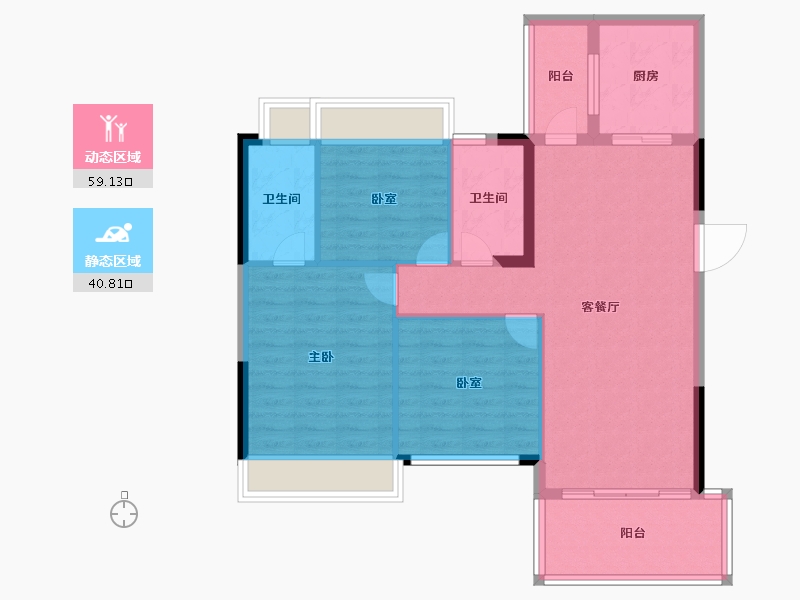 广东省-湛江市-奥园悦时代-90.40-户型库-动静分区