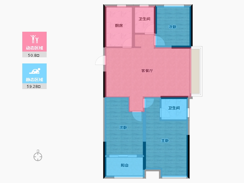 辽宁省-阜新市-东盛·阳光新城-99.20-户型库-动静分区