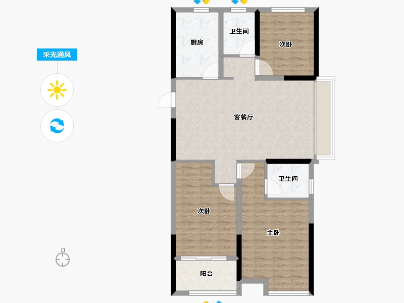 辽宁省-阜新市-东盛·阳光新城-99.20-户型库-采光通风