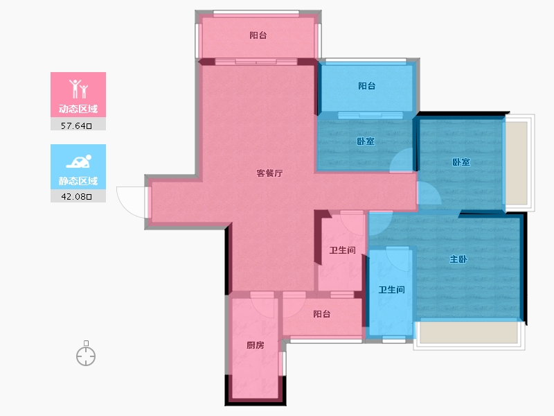 广西壮族自治区-钦州市-远锋城-88.85-户型库-动静分区