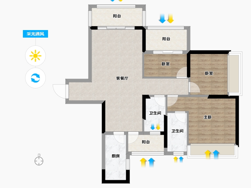 广西壮族自治区-钦州市-远锋城-88.85-户型库-采光通风