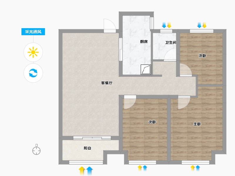 辽宁省-阜新市-东盛·阳光新城-88.00-户型库-采光通风