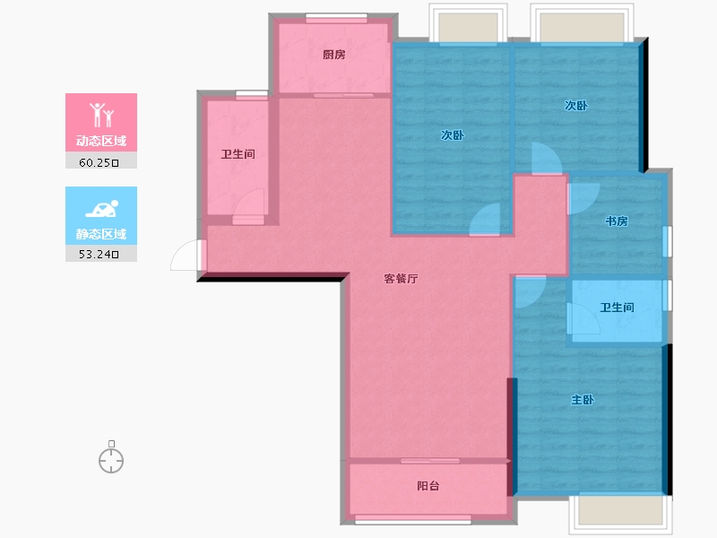 湖北省-黄石市-恒泰花园-102.94-户型库-动静分区