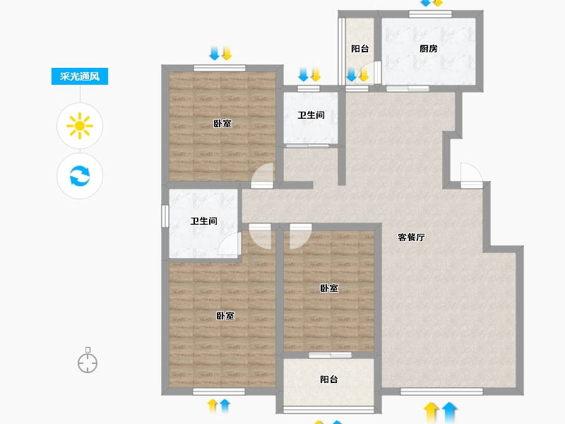 山东省-潍坊市-北斗山河城-121.55-户型库-采光通风