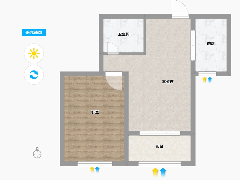 山东省-济宁市-水韵城-54.25-户型库-采光通风