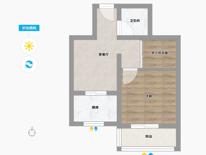 北京-北京市-左家庄北里-30.00-户型库-采光通风