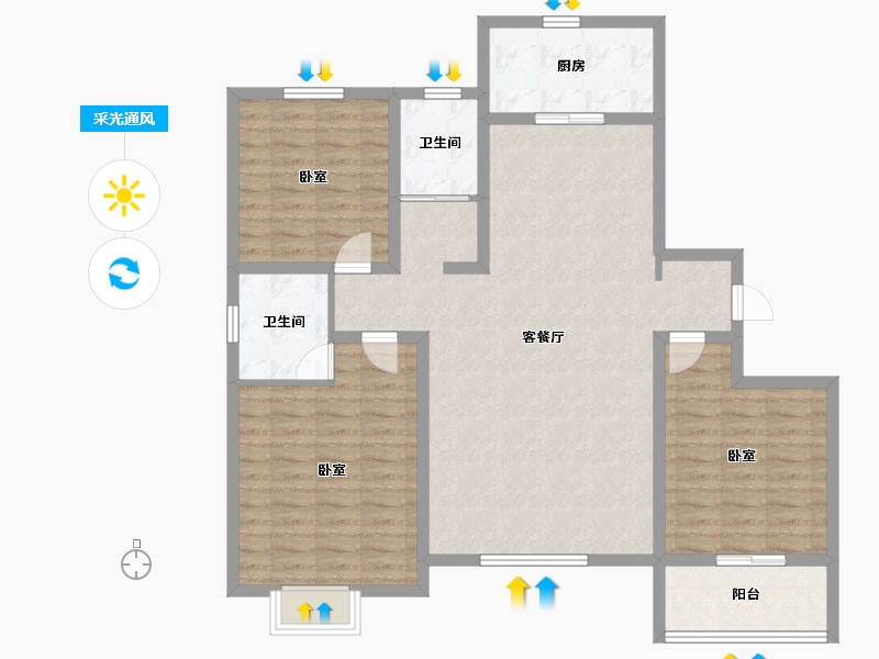 山东省-潍坊市-北斗山河城-114.41-户型库-采光通风