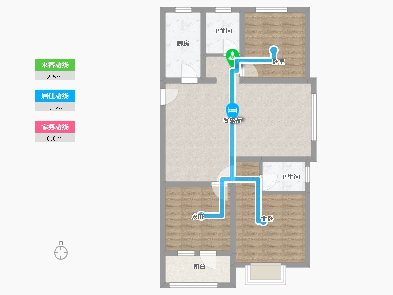 山东省-临沂市-幸福花城中心小区-88.23-户型库-动静线