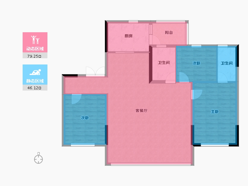 辽宁省-锦州市-碧桂园·锦绣西湖·前程-114.39-户型库-动静分区