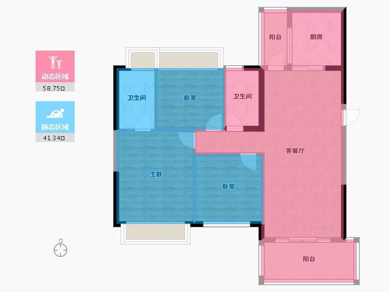 广东省-湛江市-奥园悦时代-90.40-户型库-动静分区