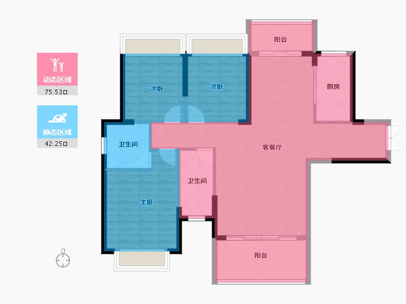 湖南省-邵阳市-龙熙府邸-106.25-户型库-动静分区