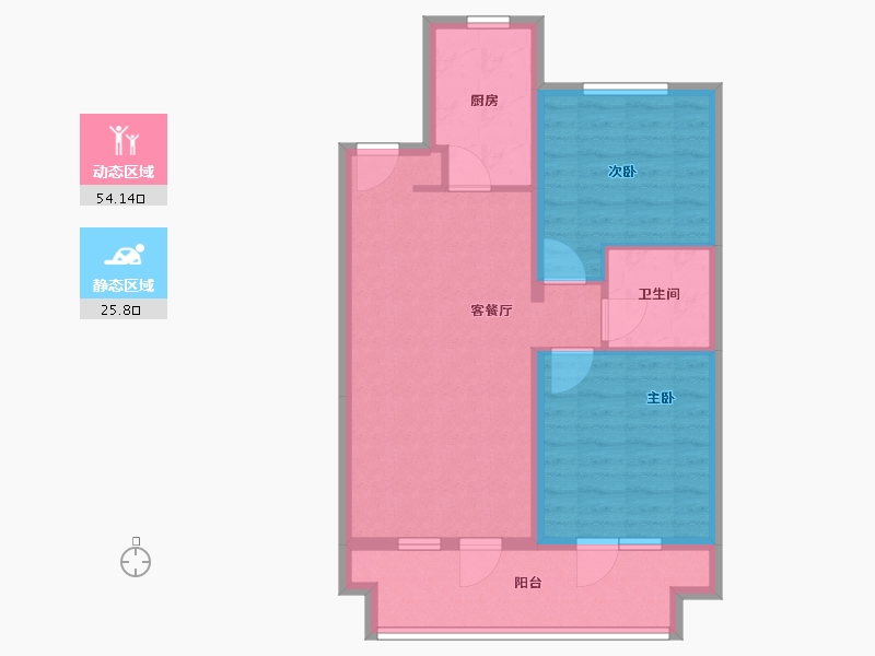 辽宁省-葫芦岛市-恒泰时间海-71.30-户型库-动静分区