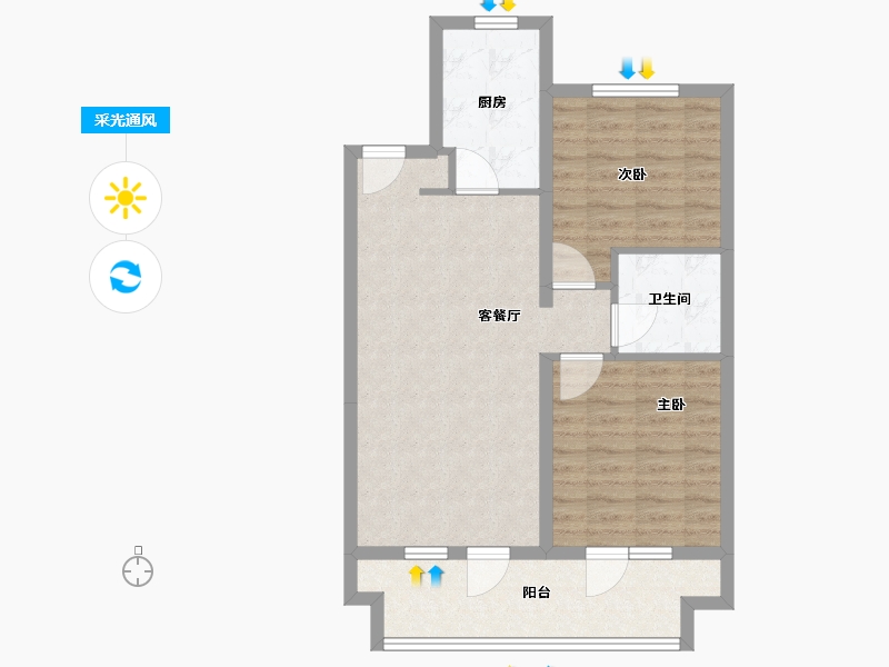 辽宁省-葫芦岛市-恒泰时间海-71.30-户型库-采光通风