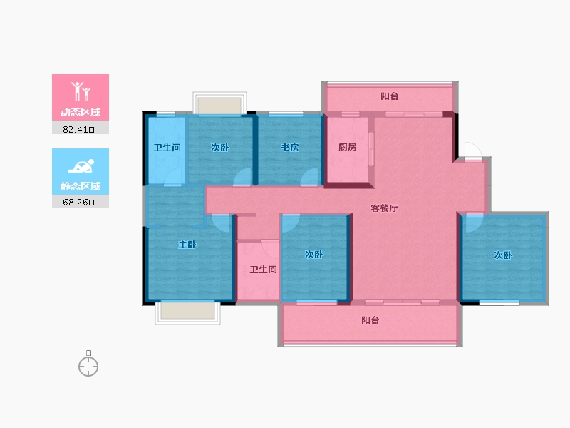 湖南省-郴州市-合—福东江首府-134.99-户型库-动静分区