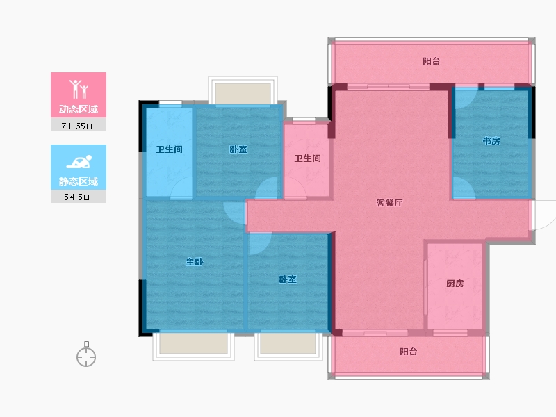 广西壮族自治区-贺州市-星都2期悦山府-114.54-户型库-动静分区