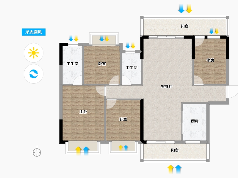 广西壮族自治区-贺州市-星都2期悦山府-114.54-户型库-采光通风