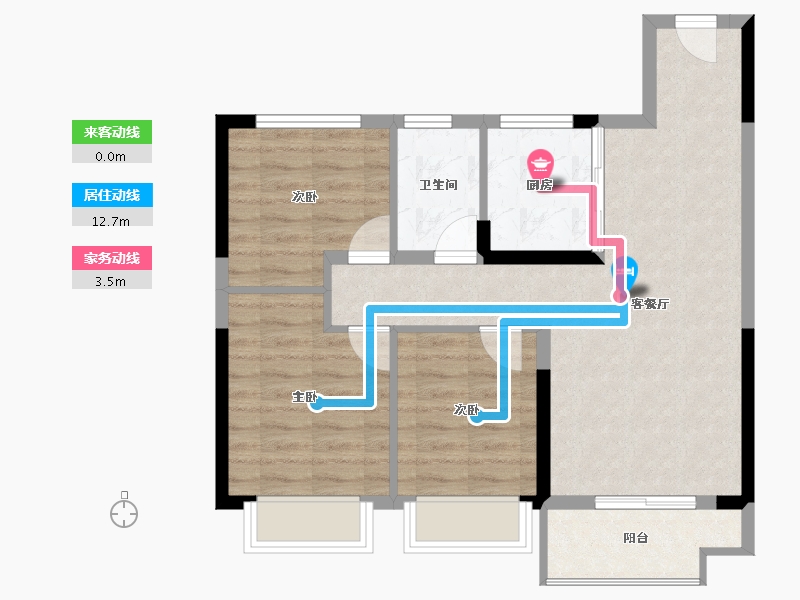 江西省-萍乡市-鼎鑫公元壹品-70.76-户型库-动静线