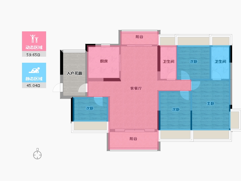 广东省-清远市-碧桂园·欢乐颂-101.77-户型库-动静分区