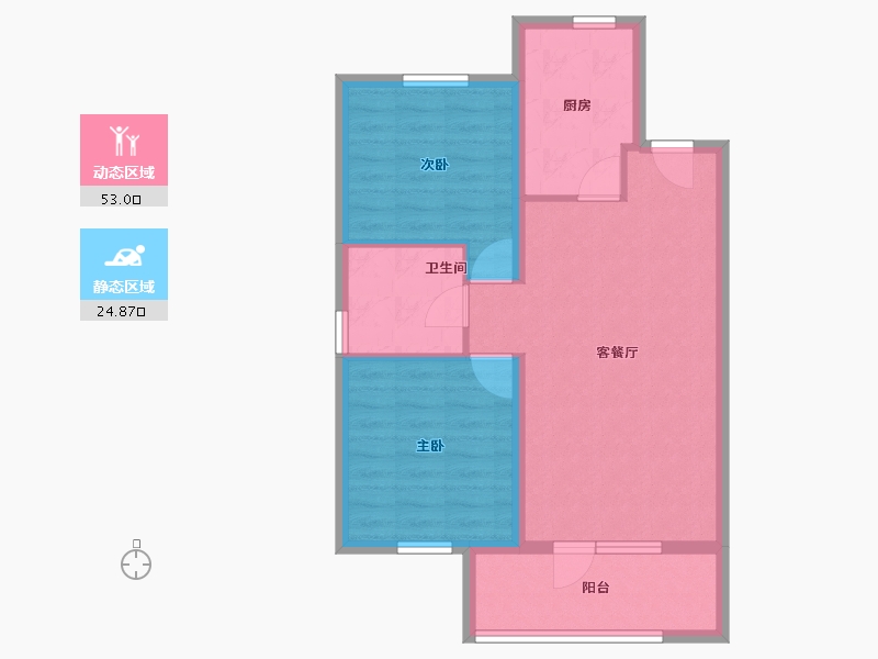 辽宁省-葫芦岛市-恒泰时间海-69.70-户型库-动静分区