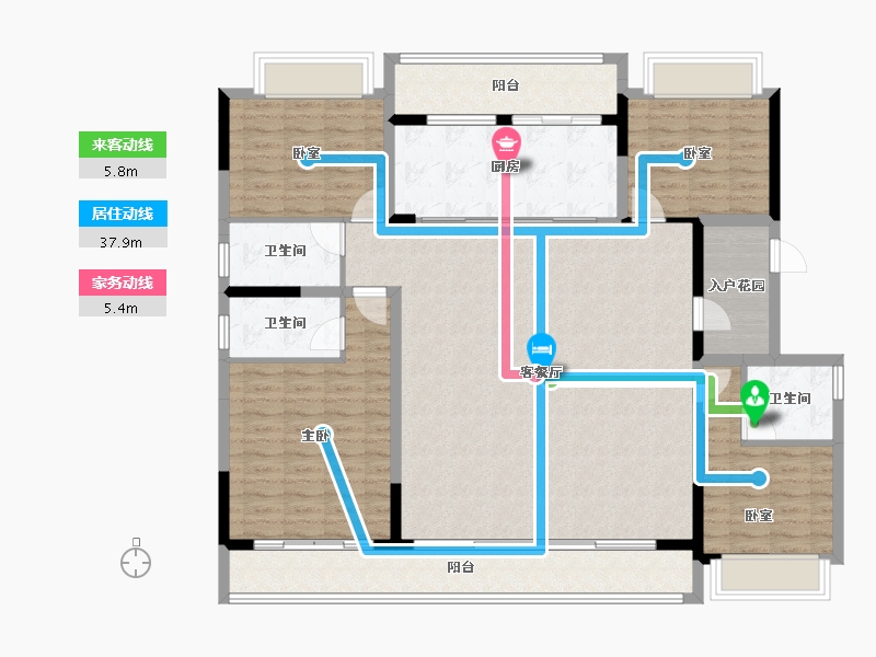 云南省-红河哈尼族彝族自治州-美景和府-150.01-户型库-动静线