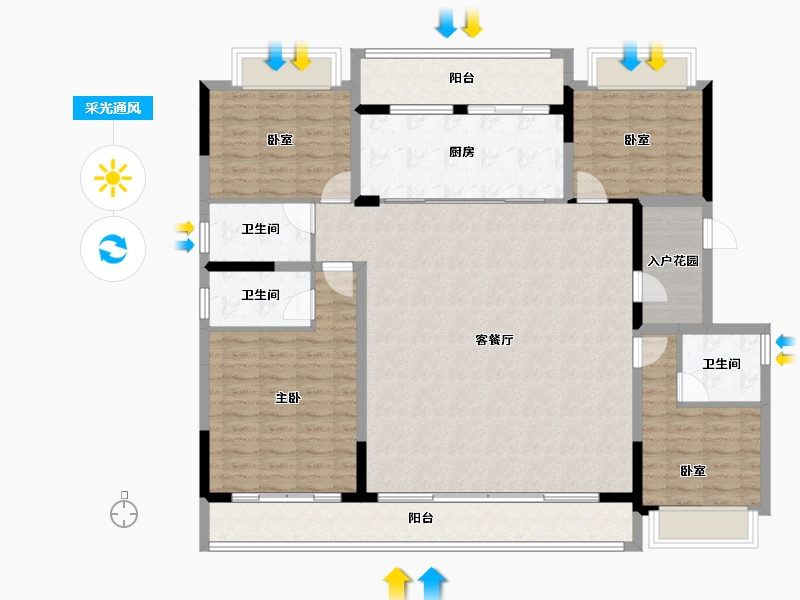 云南省-红河哈尼族彝族自治州-美景和府-150.01-户型库-采光通风