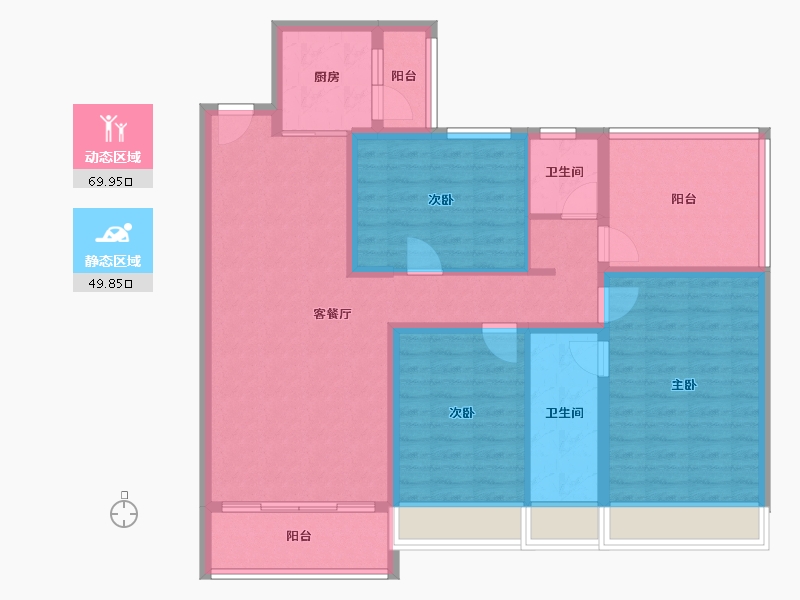 广西壮族自治区-玉林市-陆川碧桂园风华里-106.95-户型库-动静分区