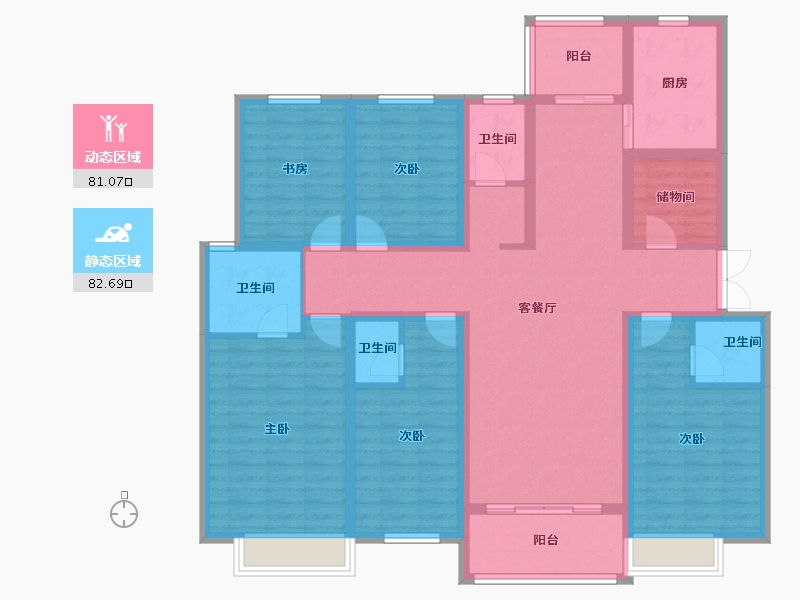 河南省-焦作市-中原·九鼎毓秀-145.61-户型库-动静分区