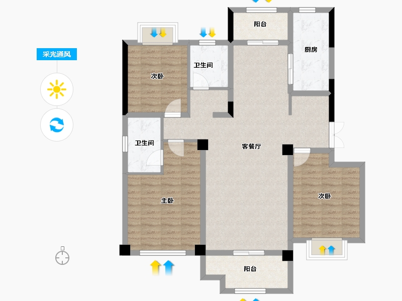 河南省-商丘市-顺鑫·满庭芳-108.00-户型库-采光通风