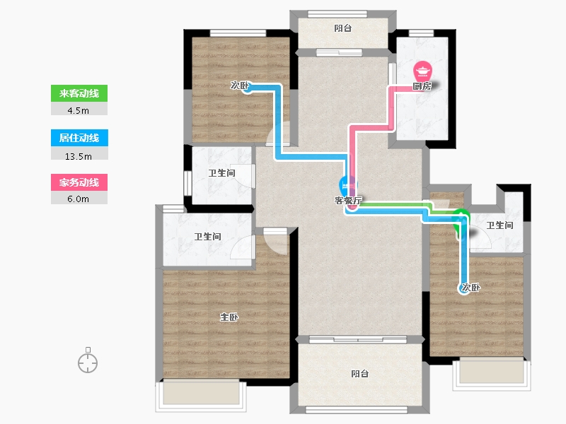 河南省-焦作市-中原·九鼎毓秀-106.23-户型库-动静线