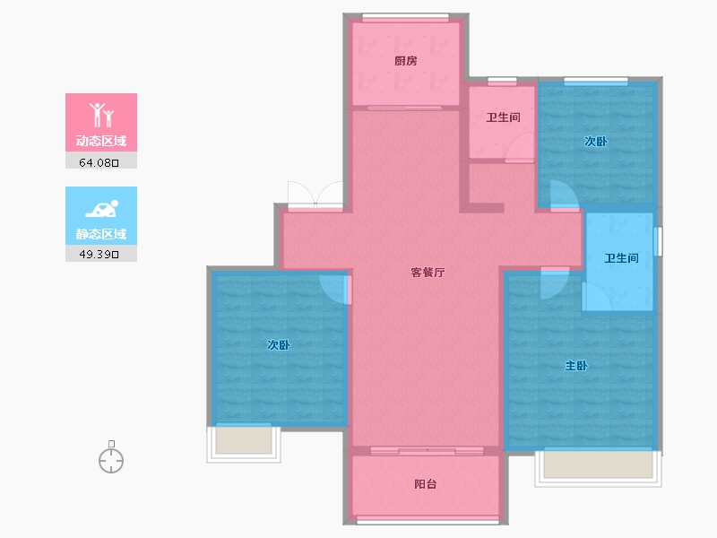 河南省-焦作市-中原·九鼎毓秀-102.51-户型库-动静分区