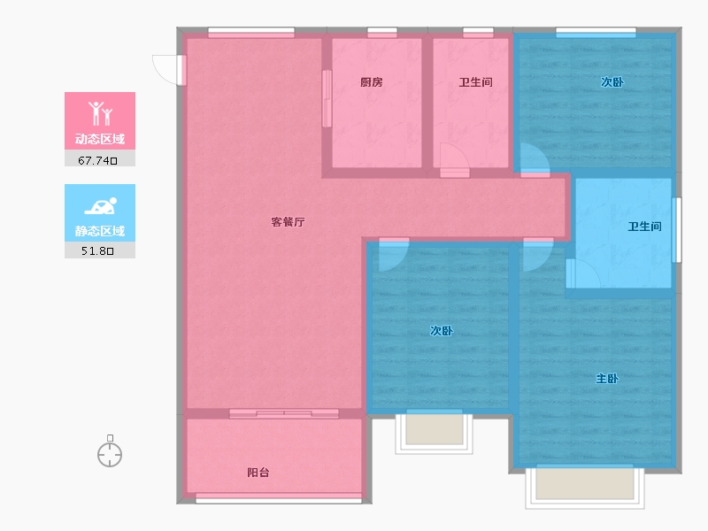 山东省-菏泽市-颐江南-106.40-户型库-动静分区